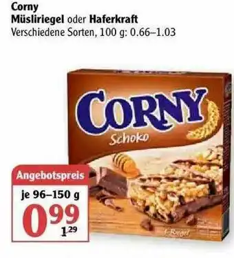 Globus Corny Müsliriegel Oder Haferkraft Angebot