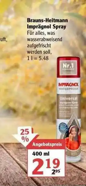 Globus Brauns-heitmann Impragnol Spray Angebot