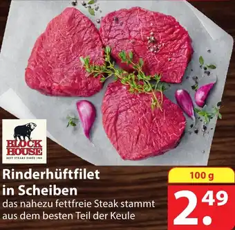 Famila Nord Ost BLOCK HOUSE Rinderhüftfilet in Scheiben 100 g Angebot