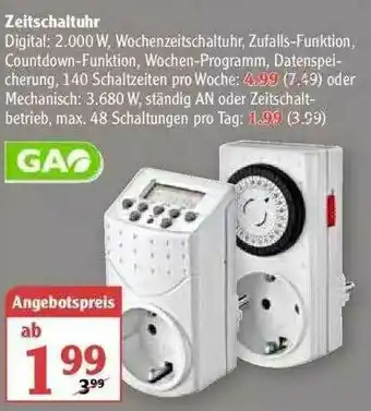 Globus Zeitschaltuhr Gao Angebot