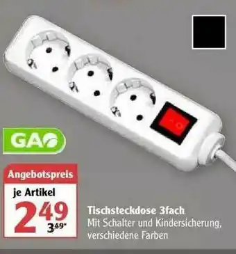 Globus Tischsteckdose 3fach Gao Angebot