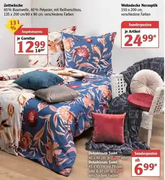 Globus Bettwäsche Wohndecke Merzoptik Angebot