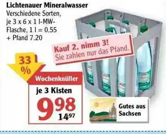 Globus Lichtenauer Mineralwasser Angebot