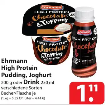 Famila Nord Ost Ehrmann High Protein Pudding, Joghurt 200 g oder Drink 250 ml Angebot