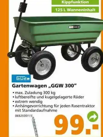 Globus Baumarkt Gartenwagen „ggw 300” Güde Angebot