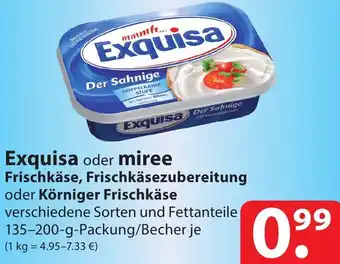 Famila Nord Ost Exquisa oder miree Frischkäse 135-200 g Packung/Becher Angebot