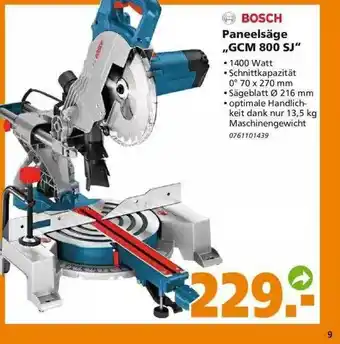 Globus Baumarkt Bosch Paneelsäge „gcm 800 Sj” Angebot