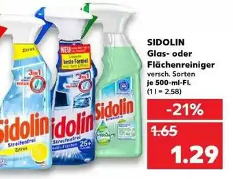 Kaufland Sidolin Glas- Oder Flächenreiniger Angebot