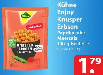 Famila Nord Ost Kühne Enjoy Knusper Erbsen Paprika oder Meersalz 100 g Beutel Angebot