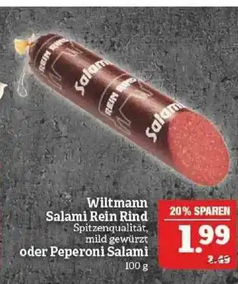 Marktkauf Wiltmann Salami Rein Rind Oder Peperoni Salami Angebot