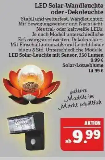 Marktkauf Led Solar-wandleuchte Oder -dekoleuchte Angebot