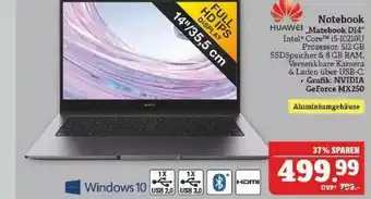 Marktkauf Notebook „matebook D14” Huawei Angebot