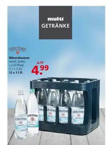 Multi Markt Gerolsteiner Mineralwasser Angebot