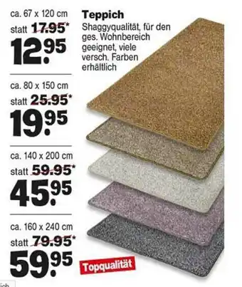 Repo Markt Teppich Shaggyqualität Angebot