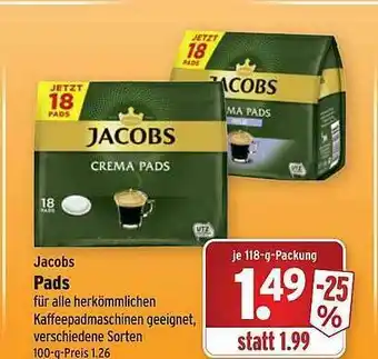 Wasgau Jacobs Pads Angebot