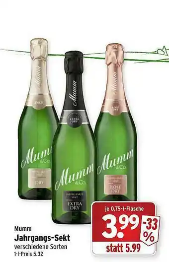 Wasgau Mumm Jahrgangs-sekt Angebot