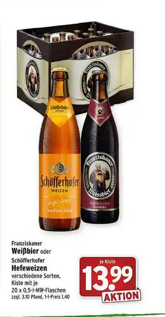 Wasgau Franziskaner Weißbier Oder Schöfferhofer Hefeweizen Angebot