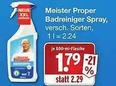 Wasgau Meister Proper Badreiniger Spray Angebot