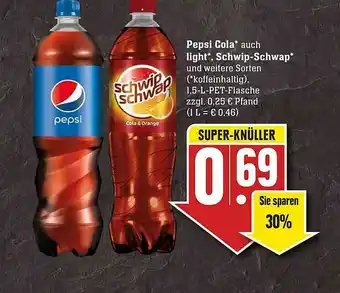 Scheck-in-Center Pepsi Cola Auch Light Schwip-schwap Angebot