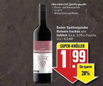 Scheck-in-Center Baden Spätburgunder Rotwein Trocken Oder Lieblich Angebot