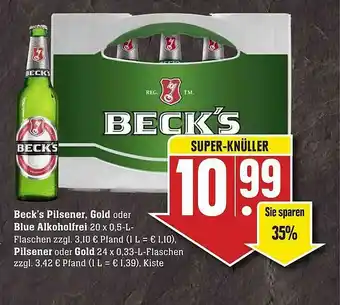 Scheck-in-Center Beck's Pilsener Gold Oder Blue Alkoholfrei Angebot