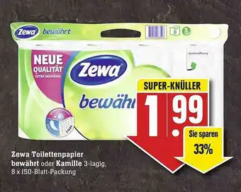 Scheck-in-Center Zewa Toilettenpapier Bewährt Oder Kamille Angebot