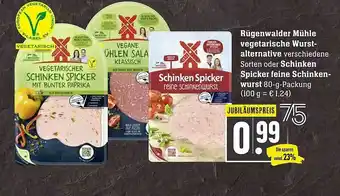 Scheck-in-Center Rügenwalder Mühle Vegetarische Wurst-alternative Oder Schinken Spicker Feine Schinken-wurst Angebot