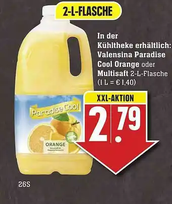 Scheck-in-Center In Der Kühltheke Erhältlich : Valensina Paradise Cool Orange Oder Multisaft Angebot