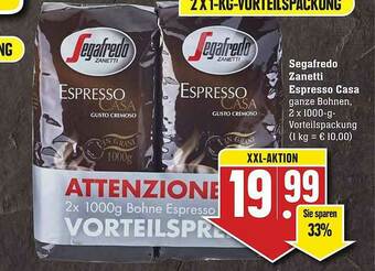 Scheck-in-Center Segafredo Zanetti Espresso Casa Angebot