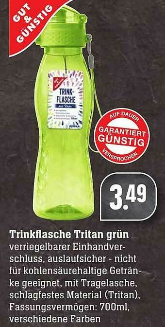 Scheck-in-Center Trinkflasche Tritan Grün Gut & Günstig Angebot