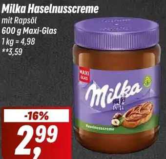 Simmel Milka Haselnusscreme 600 g Maxi-Glas Angebot