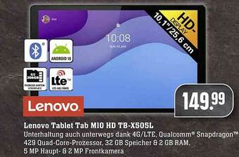 Scheck-in-Center Lenovo Tablet Tab M10 Hd Tb-x505l Angebot