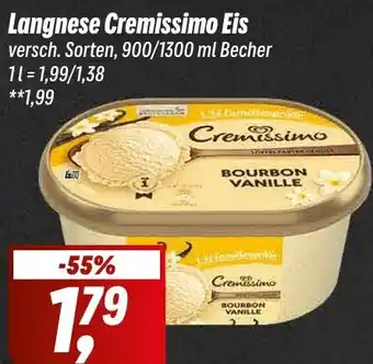 Simmel Langnese Cremissimo Eis 900/1300 ml Becher Angebot