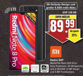 Scheck-in-Center Xiaomi Redmi 9at Angebot