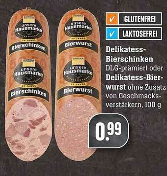 Scheck-in-Center Delikatess-bierschinken Oder Delikatess-bierwurst Angebot