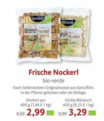 VollCorner Biomarkt Frische Nockerl Bio-verde Angebot