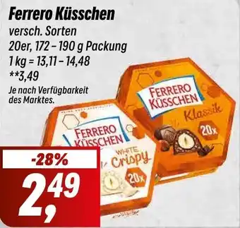 Simmel Ferrero Küsschen 20er, 172-190 g Packung Angebot