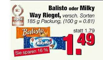 Edeka Scherer Balisto Oder Milky Way Riegel Angebot