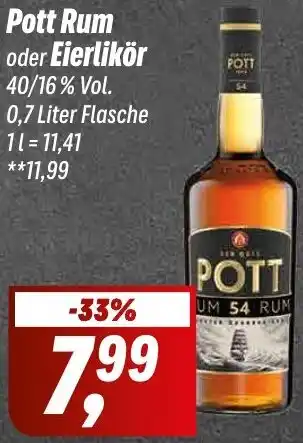 Simmel Pott Rum oder Eierlikör 0,7 Liter Flasche Angebot