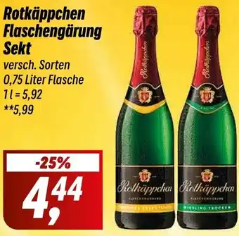 Simmel Rotkäppchen Flaschengärung Sekt 0,75 Liter Flasche Angebot