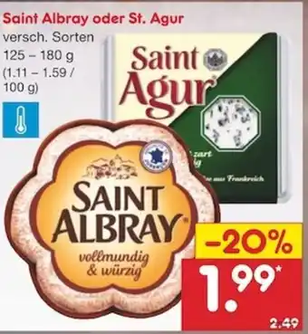 Netto Marken-Discount Saint Albray oder St. Agur 125-180g Angebot