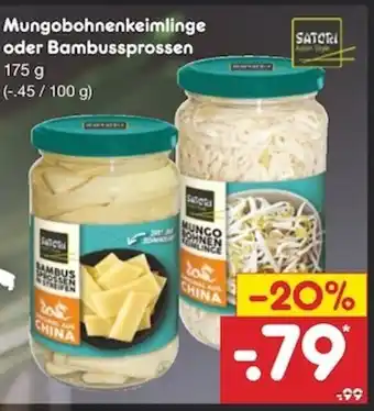 Netto Marken-Discount Mungobohnenkeimlinge oder Bambussprossen 175g Angebot