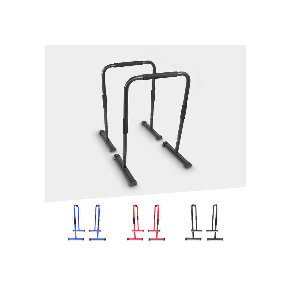 Push up stand dip barren schwarz/rot/blau Angebot bei Decathlon