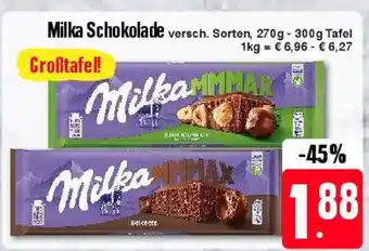 Edeka Milka Schokolade versch. Sorten, 270g-300g Angebot