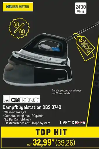 METRO Clatronic Dampfbügelstation DBS 3749 Angebot