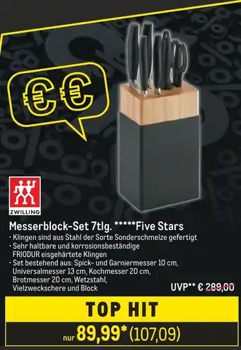 METRO ZWILLING Messerblock-Set 7tlg. Five Stars Angebot