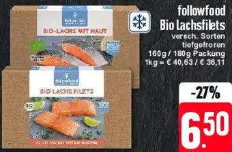 E-Center followfood Bio Lachsfilets 160 g/180 g Packung Angebot