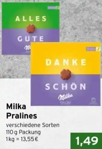 CAP Markt Milka Pralines 110 g Packung Angebot