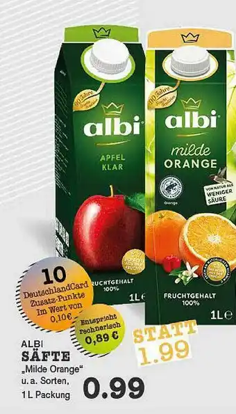 Edeka Zurheide Albi Säfte „milde Orange” Angebot