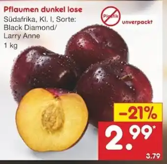 Netto Marken-Discount Pflaumen dunkel lose 1kg Angebot